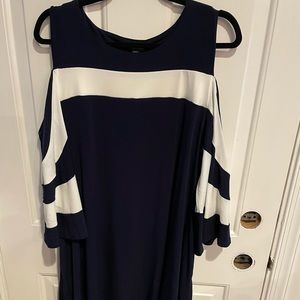 Navy blue and white dress. I only wore once very comfortable.